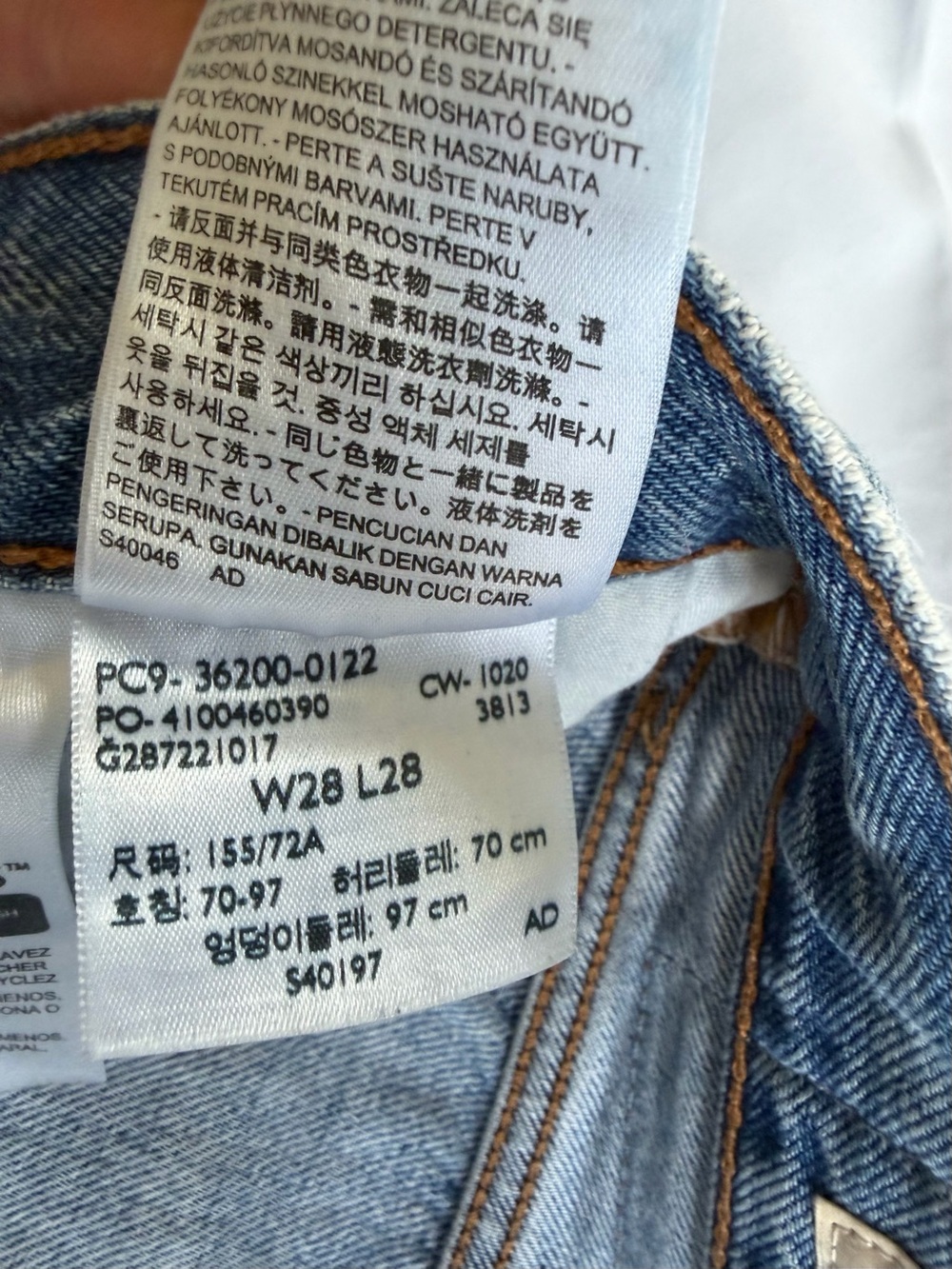 Levi’s Premium 501 Original Cropped Jeans W28 L28 Button Fly “Jokes on You”wash - Picture 13 of 13